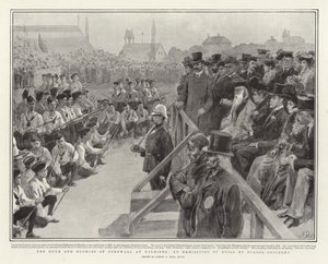 El Duque y la Duquesa de Cornwall en Winnipeg, una Exhibición de Ejercicios por Niños de Escuela de Sydney Prior Hall