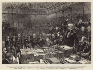 El debate sobre la autonomía en la Cámara de los Comunes, la peroración de Mr. Gladstone de Sydney Prior Hall