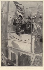 El rey revisa su flota, Su Majestad a bordo del yate real Victoria y Albert