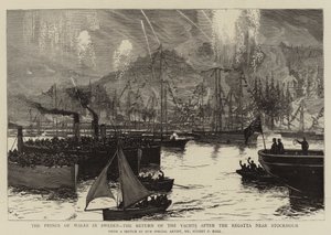 El príncipe de Gales en Suecia, el regreso de los yates después de la regata cerca de Estocolmo de Sydney Prior Hall