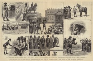 La Reciente Visita del Contingente Indio a Inglaterra, en Stowe House, la Reunión de los Grafton Foxhounds