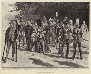 El tour real, el duque de Cornualles presentando medallas de guerra en Sídney de Sydney Prior Hall