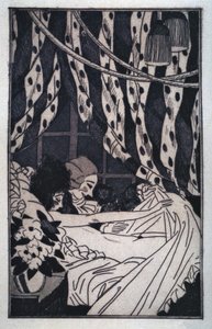 Erotismo: Giacomo Casanova (1725-1798) levanta las sábanas para contemplar a su amante desnuda, principios del siglo XX (grabado)