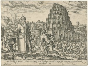 Toren de Babel Figuras e imágenes de libros (título de la serie) de Symon Novelanus (attributed to)