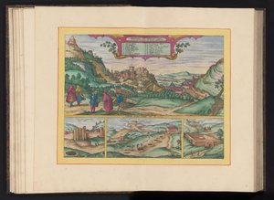Gezicht en la Alhambra en la ciudad de Granada Castillo ameno de Granada, popularmente llamado Alhambre, vistas desde el Este (título sobre objeto) de Symon Novelanus (possibly)