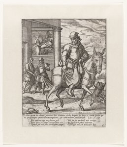 El buen samaritano paga al posadero Parábola del Buen Samaritano (título de la serie) de Symon Novelanus