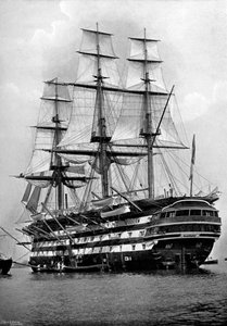 El barco de entrenamiento HMS St Vincent en Portsmouth, Hampshire, 1896 de Symonds and Co