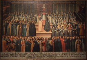 El compromiso en ausencia de Marina Mniszech y Falso Demetrio en Cracovia el 12 de noviembre de 1605 de Szymon Boguszowicz