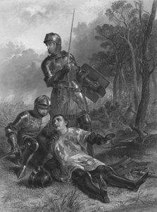 La muerte del Conde de Warwick Rey Enrique VI, c. 1870 de T. Brown