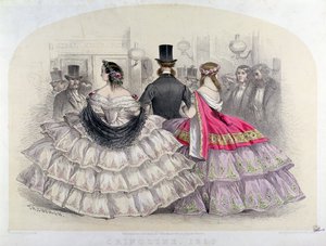 Damas con crinolinas en la Royal Italian Opera, Covent Garden, 1859