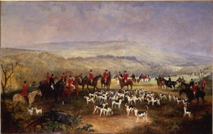 Encuentro de los Perros de Caza del Mayor Browne desde North Banks de March de T. J. Gibb
