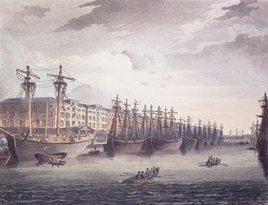 Muelles de las Indias Occidentales de T. and Pugin A.C. Rowlandson
