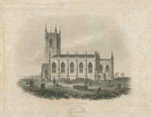 Iglesia de Stoke-upon-Trent [Nueva]: grabado en acero (vignette), nd [?mediados del siglo XIX]