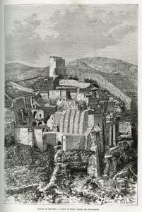 El convento de Mar-Saba (Mar Saba) (Palestina). Grabado de Taylor, para ilustrar la historia de la Siria de hoy, por M. Lortet, decano de la Facultad de Medicina de Lyon, encargado de una misión científica por el Ministerio de Educación Pública, publicado  de T Taylor