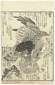 Águila con mono en sus garras de Tachibana Morikuni