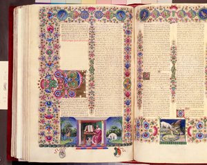 Epístola de San Pablo a los Romanos, ilustración de doble folio de 