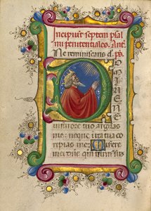 Inicial D: David en oración de Taddeo Crivelli