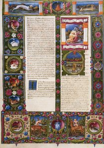 El final del Libro de Deuteronomio y el inicio del Libro de Josué, del Volumen II de la Biblia de Borso d