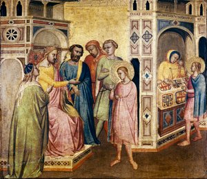 San Eligio ante el Rey Clotario, c.1365 de Taddeo Gaddi