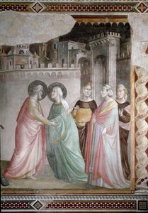 El encuentro de Ana y Joaquín en la Puerta Dorada (detalle) de Taddeo Gaddi