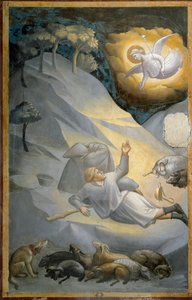 La Anunciación a los Pastores, del ciclo de la vida de la Virgen (fresco) de Taddeo Gaddi
