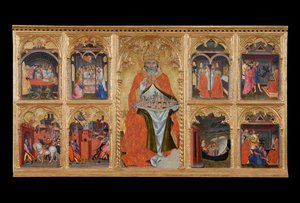 San Gimignano entronizado con ocho historias de su vida de Taddeo di Bartolo
