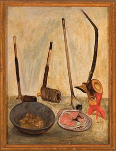 Stillleben mit Pfeifen de Tadeusz Makowski