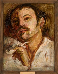 Retrato de un hombre con pipa de Tadeusz Makowski