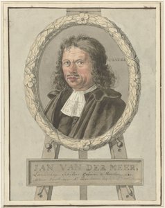 Retrato de Johannes van der Meer el Viejo, con corona de laurel sobre caballete