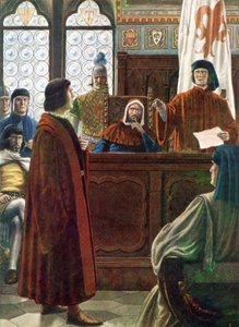 COSIMO DE MEDICI, Gran Duque de Toscana, aquí defendiéndose de las acusaciones de sus enemigos. de Tancredi Scarpelli