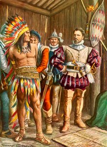 Ferdinando Cortés encarcelando a Moctezuma de Tancredi Scarpelli