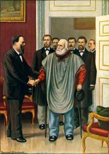 Garibaldi visitando a Vittorio Emanuele en Roma. La discusión final entre los dos autores del Risorgimento