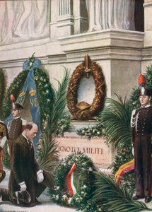 Homenaje de il Duce en la tumba del soldado desconocido de Tancredi Scarpelli
