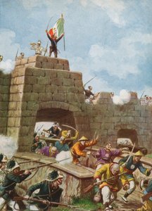 Tropas italianas entrando en Pekín, 1900 de Tancredi Scarpelli