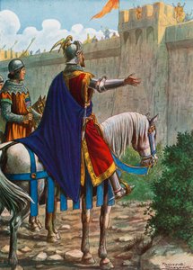 Manfredo rey de Sicilia pide a los sarracenos la entrada a Lucera (Puglia), 1254 de Tancredi Scarpelli