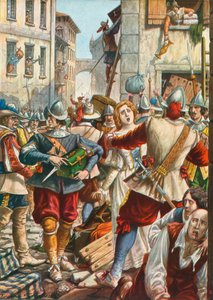 Mantua siendo atacada por los austriacos en 1630