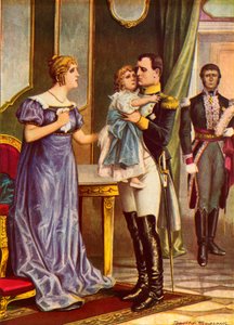 Napoleón despidiéndose de su familia al partir hacia Elba