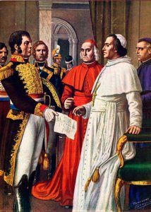 Napoleón notificando el encarcelamiento al Papa Pío VII