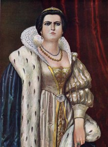 Retrato de Lucrecia Borgia (1480 - 1519) Ilustración de Tancredi Scarpelli (1866-1937) de "Storia d