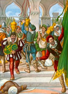 Los portugueses saqueando el palacio real de Calicut