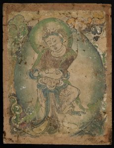 Figura danzante, Kizil, provincia de Xinjiang, 600-800