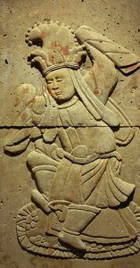 Estela que representa a un músico de Tang Dynasty Chinese School