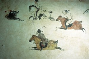 Tumba del Príncipe Heredero Zhang, 2º año de Shenlong, dinastía Tang, 618-907 de Tang Dynasty Chinese School