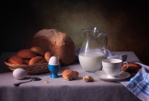 Naturaleza muerta de un desayuno rústico de Tatyana Skorokhod