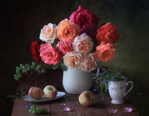 Rosas y frutas de estilo vintage de Tatyana Skorokhod