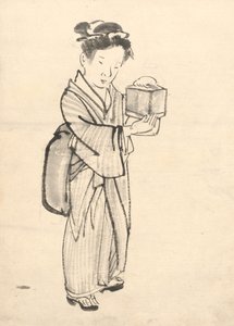 Girl Holding a Cricket Cage de Tawaraya Sōri
