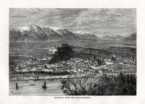 Salzburgo, desde el Kapuzinerberg, Austria, siglo XIX