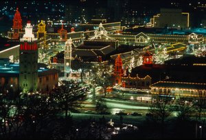 Luces de Navidad por la noche, Kansas City de Ted Spiegel
