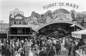 Entrada a la exposición Vuelo a Marte en la Feria Mundial de Seattle de Ted Spiegel