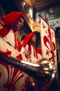 Trompetistas tocando en una ceremonia, Florencia